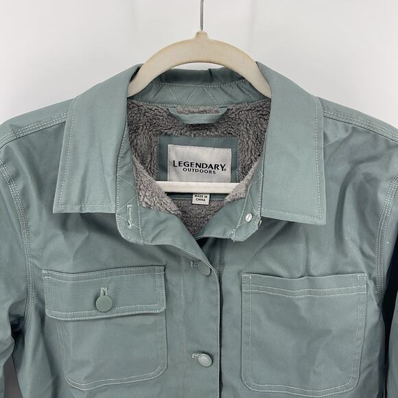 Legendary Whitetails fleece lined waxed cotton rain resistant button up jacket M - Picture 2 of 6
